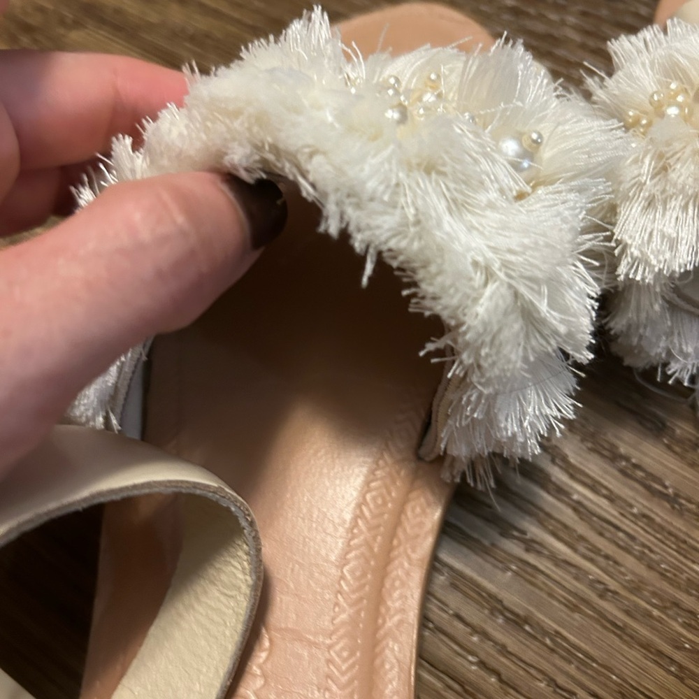 Free People Sun Peaks Sandals Size 8 Embellished Beaded Fringe Boho Wedding NWOT - Picture 6 of 16